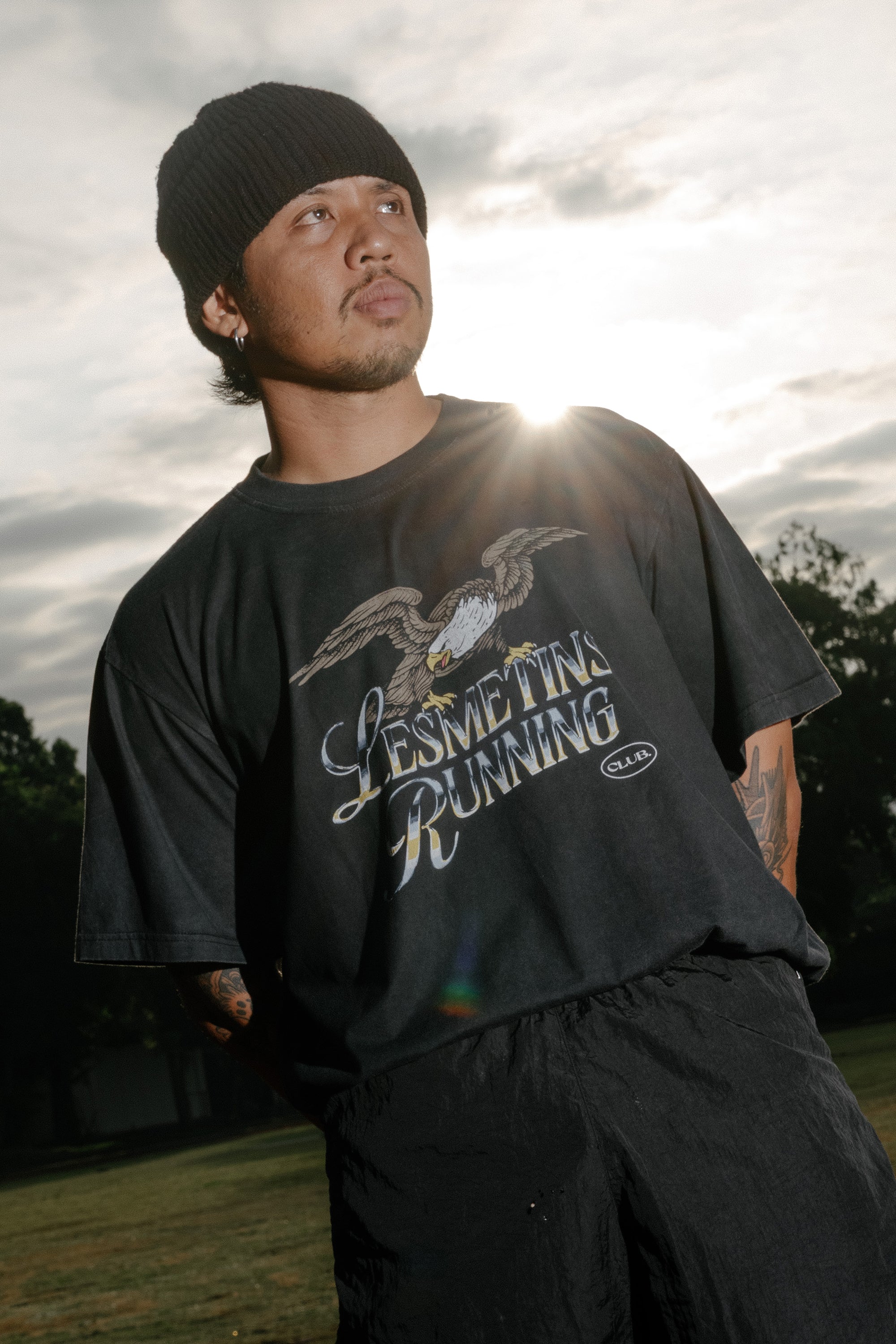 FALCON Black Wash Loose-Fit Tee