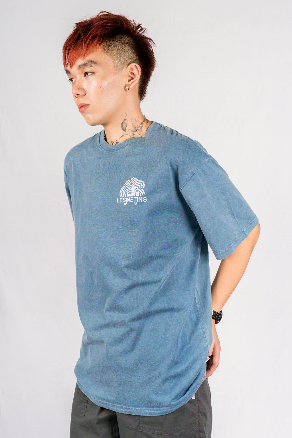 GYNA Deep Blue Wash Relaxed-Fit Tee