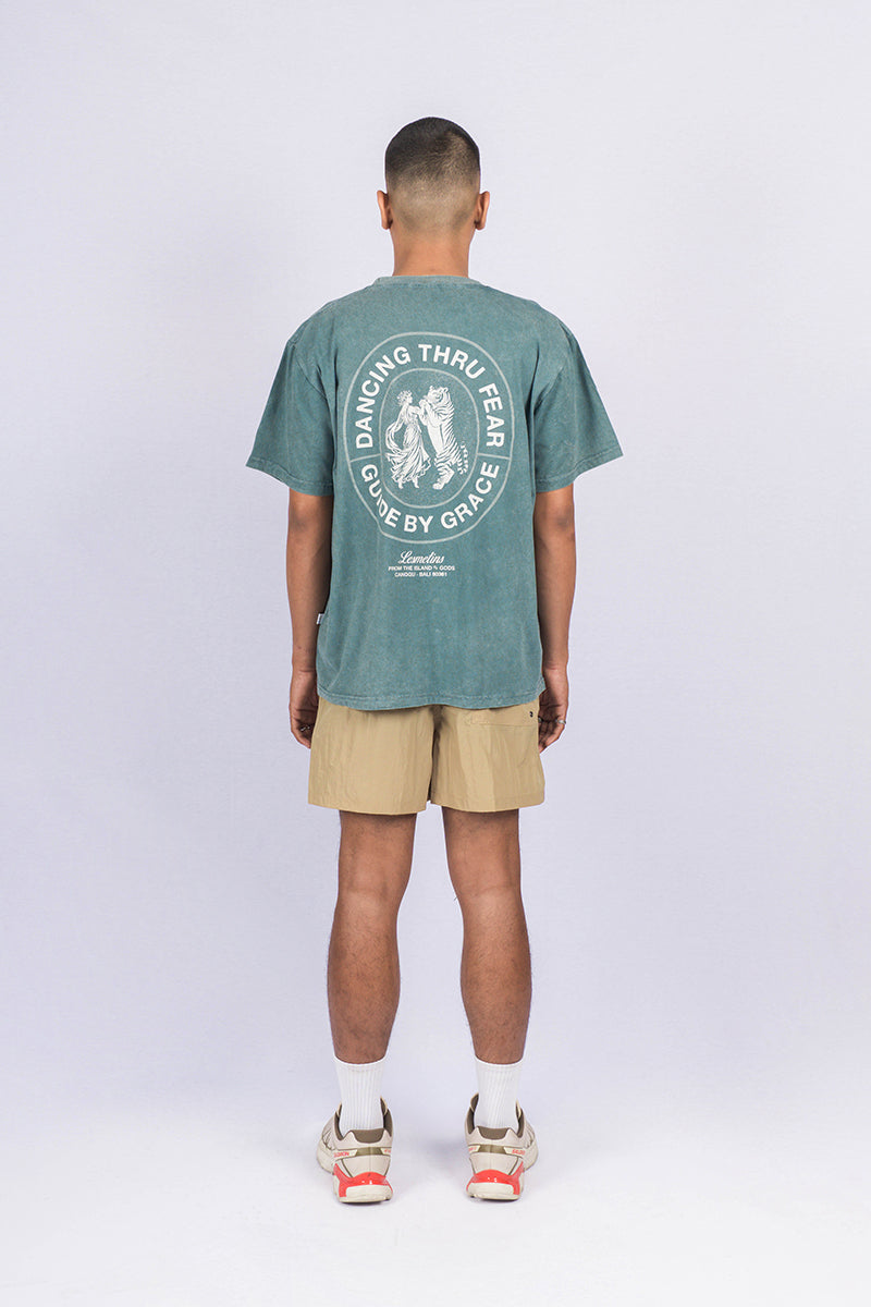 MABEL Green Bottle Wash Loose-Fit Tee