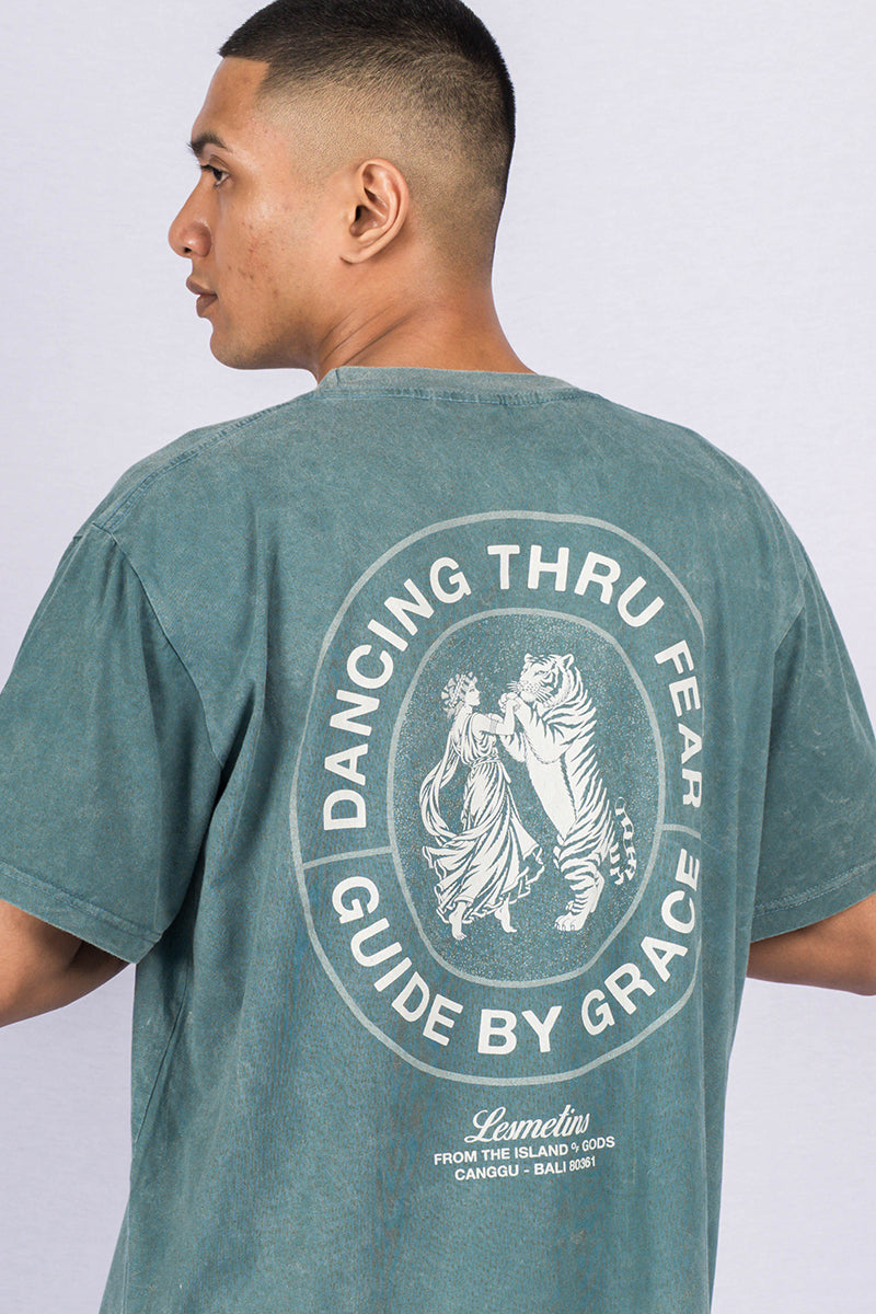 MABEL Green Bottle Wash Loose-Fit Tee