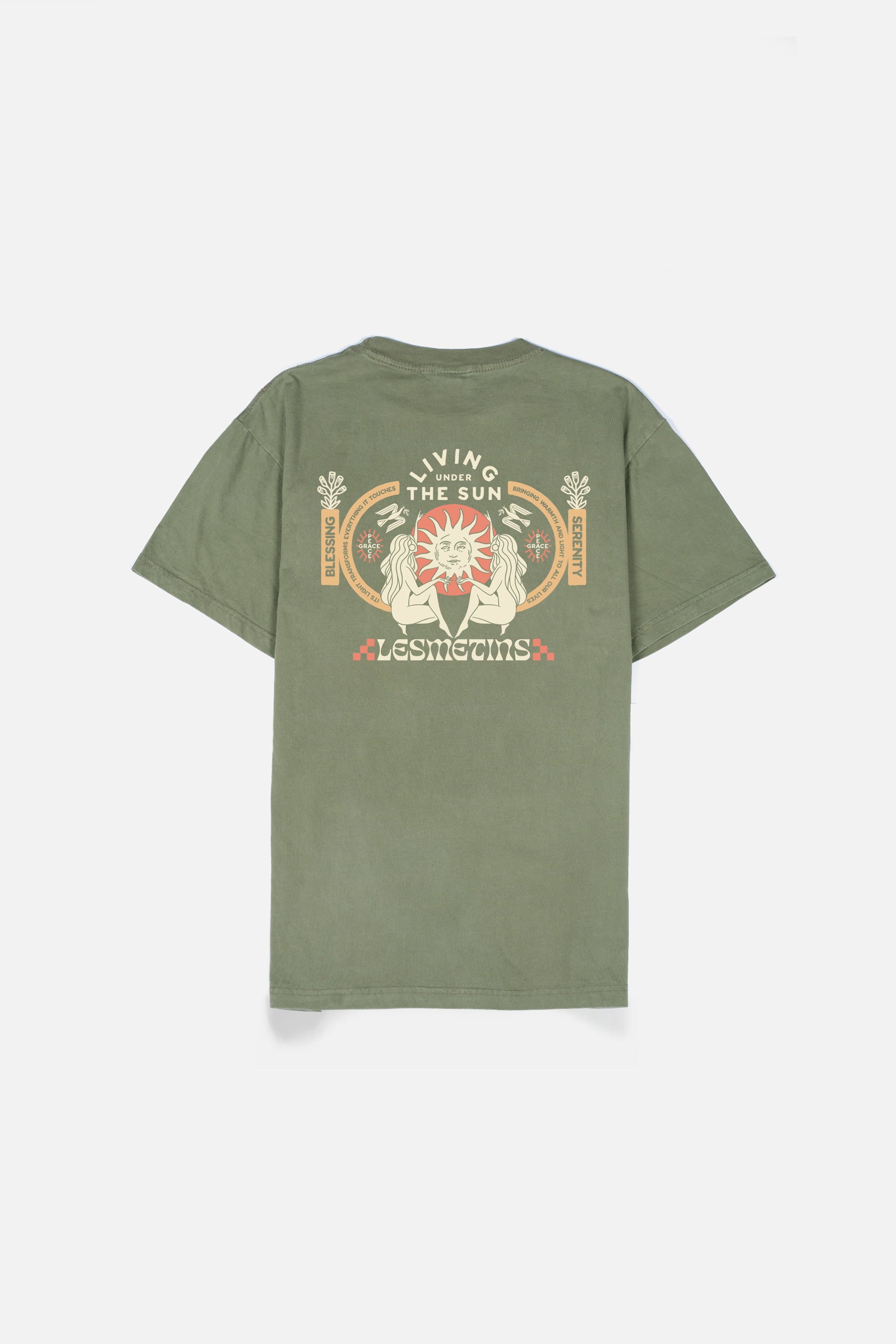 MONA Olive Green Wash Relaxed-Fit Tee