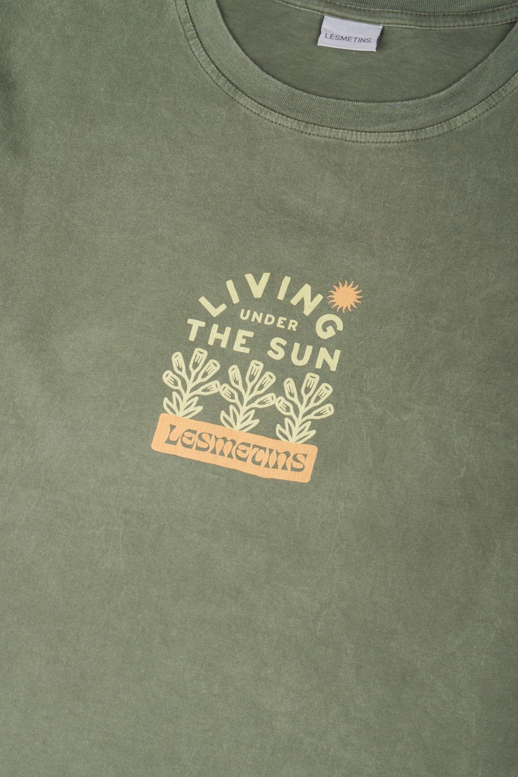 MONA Olive Green Wash Relaxed-Fit Tee