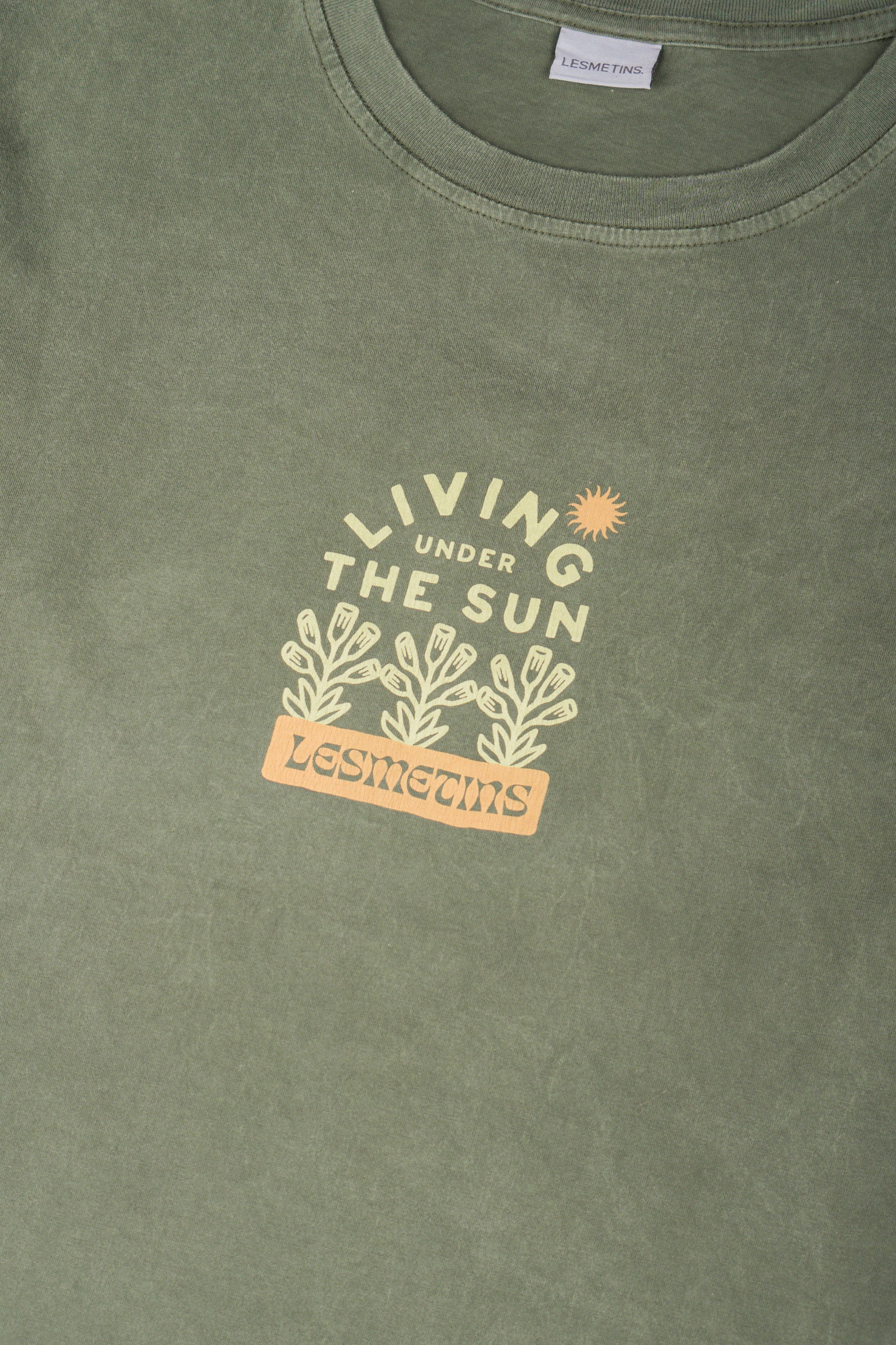 MONA Olive Green Wash Relaxed-Fit Tee