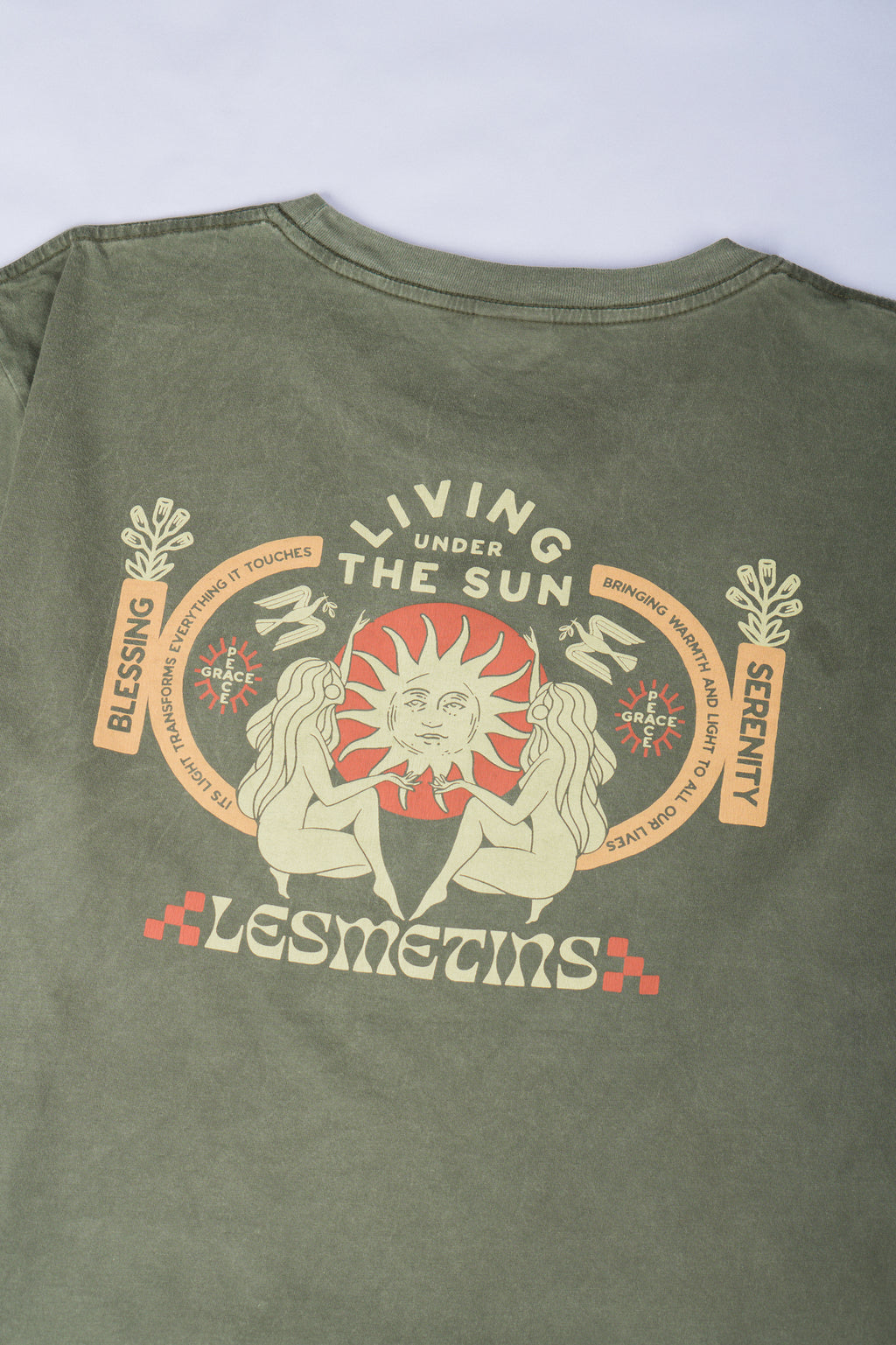 MONA Olive Green Wash Relaxed-Fit Tee