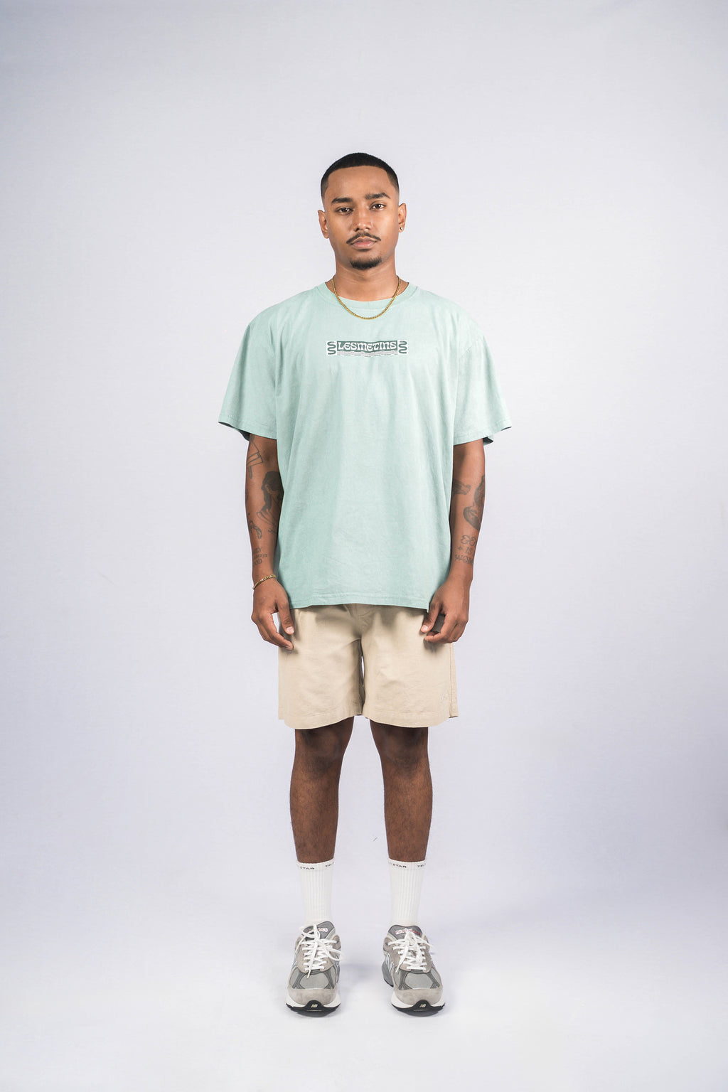 MOZES Light Green Wash Relaxed-Fit Tee