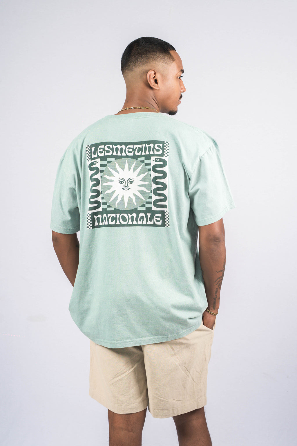 MOZES Light Green Wash Relaxed-Fit Tee
