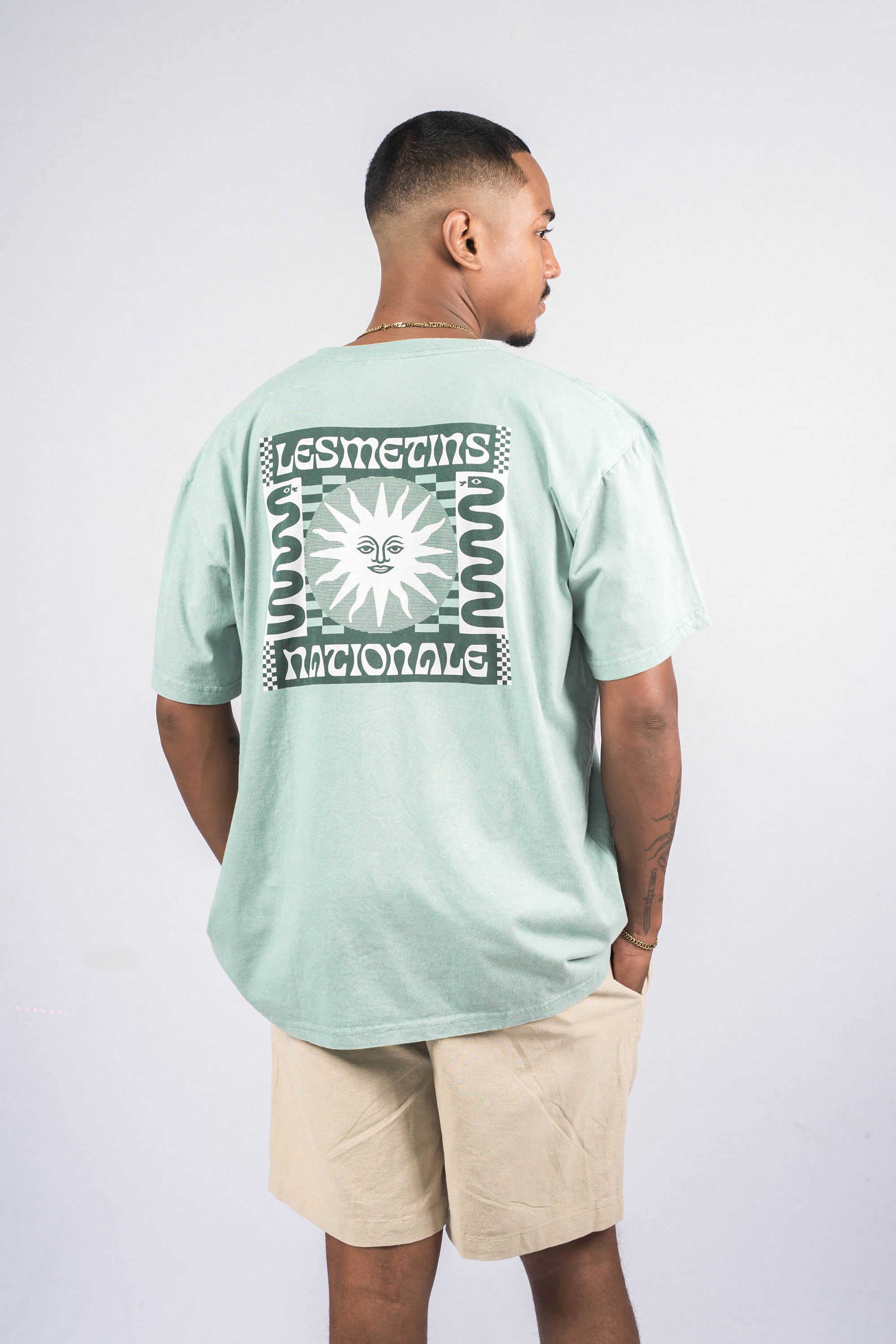 MOZES Light Green Wash Relaxed-Fit Tee
