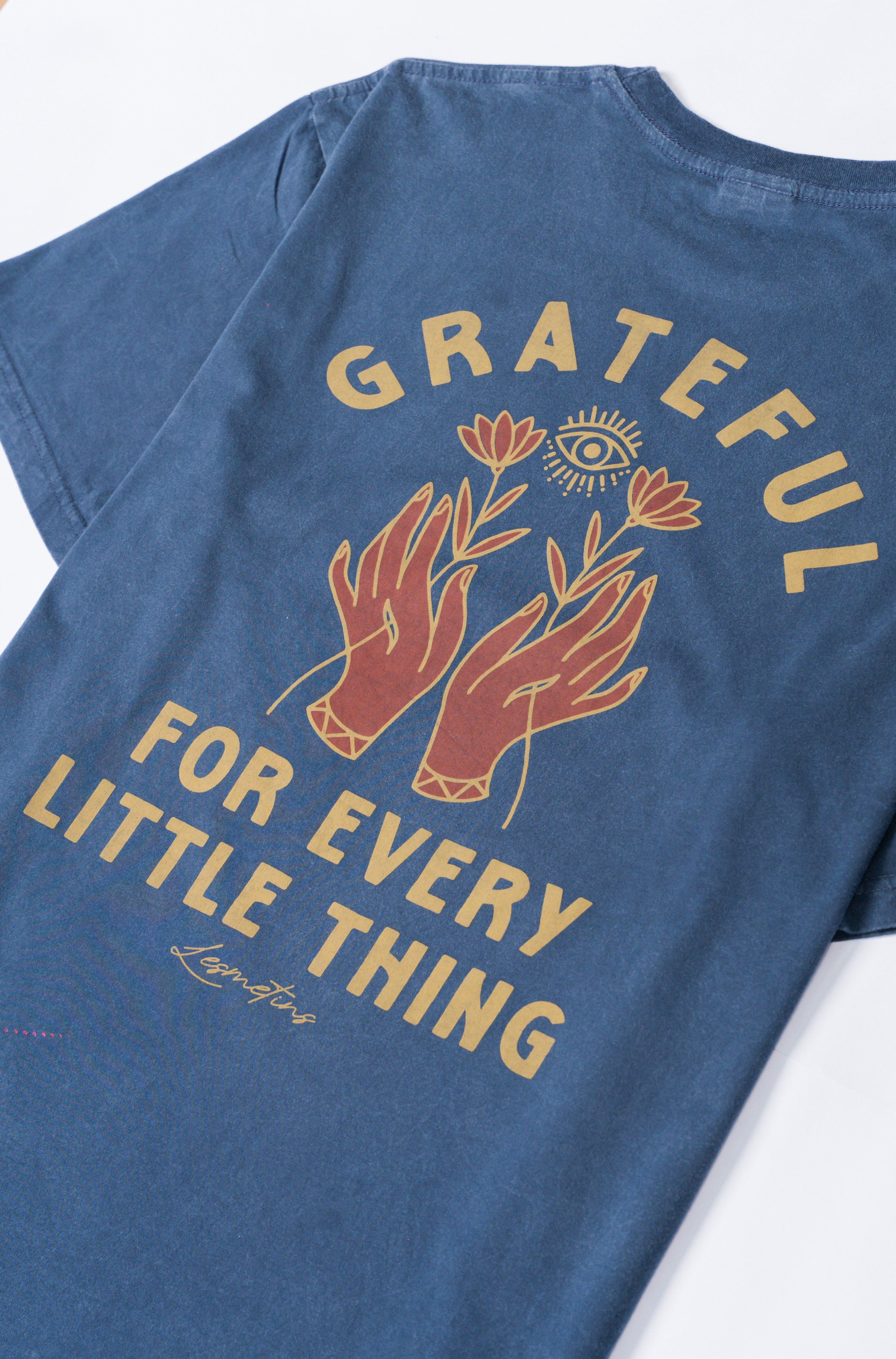 VINCENT Navy Wash Relaxed-Fit Tee