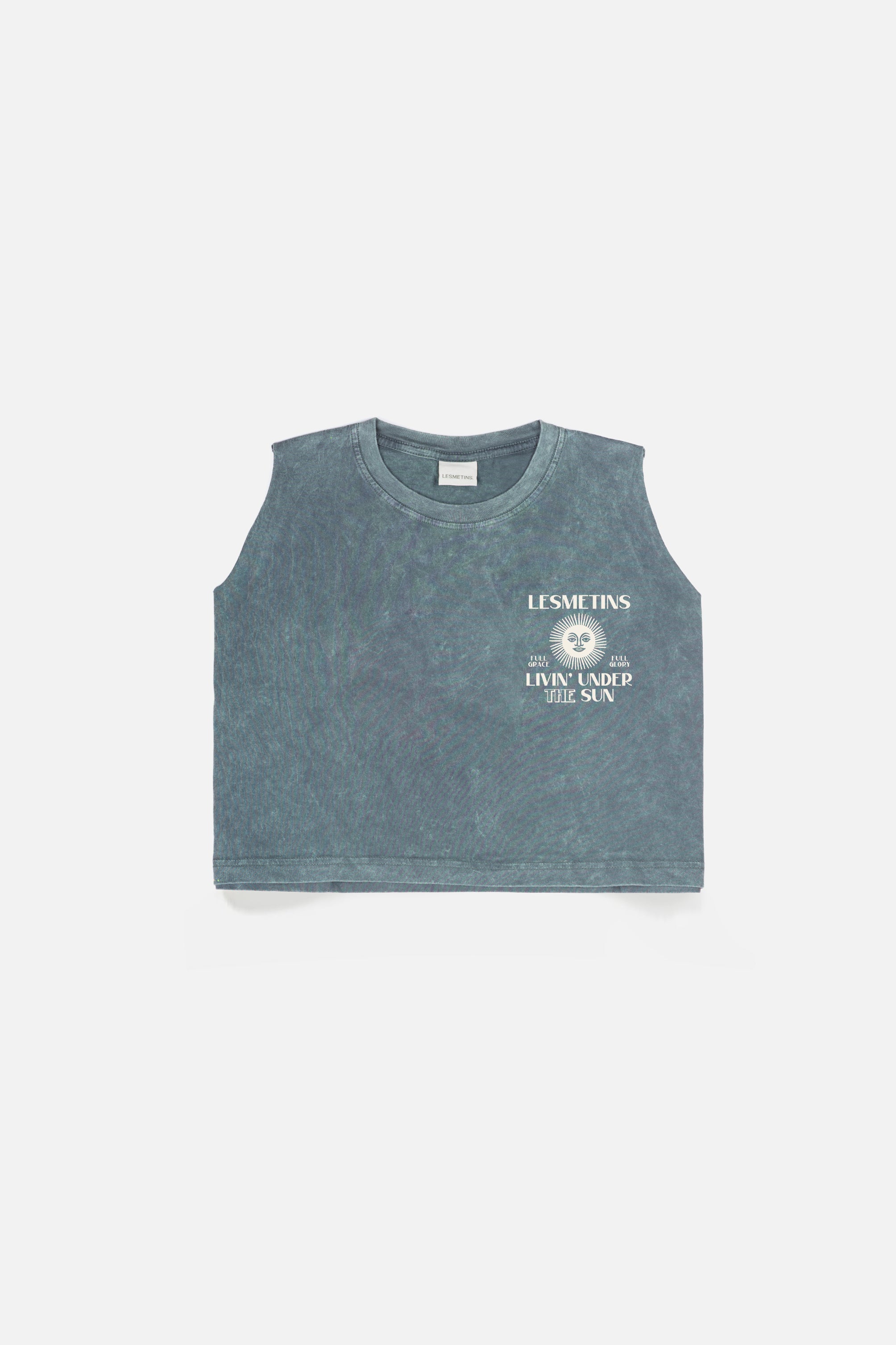 AQUILLA Green Bottle Wash Sleeveless Top