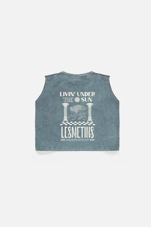 AQUILLA Green Bottle Wash Sleeveless Top
