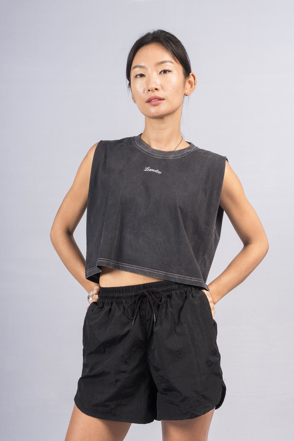 CLUBS Charcoal Wash Sleeveless Top