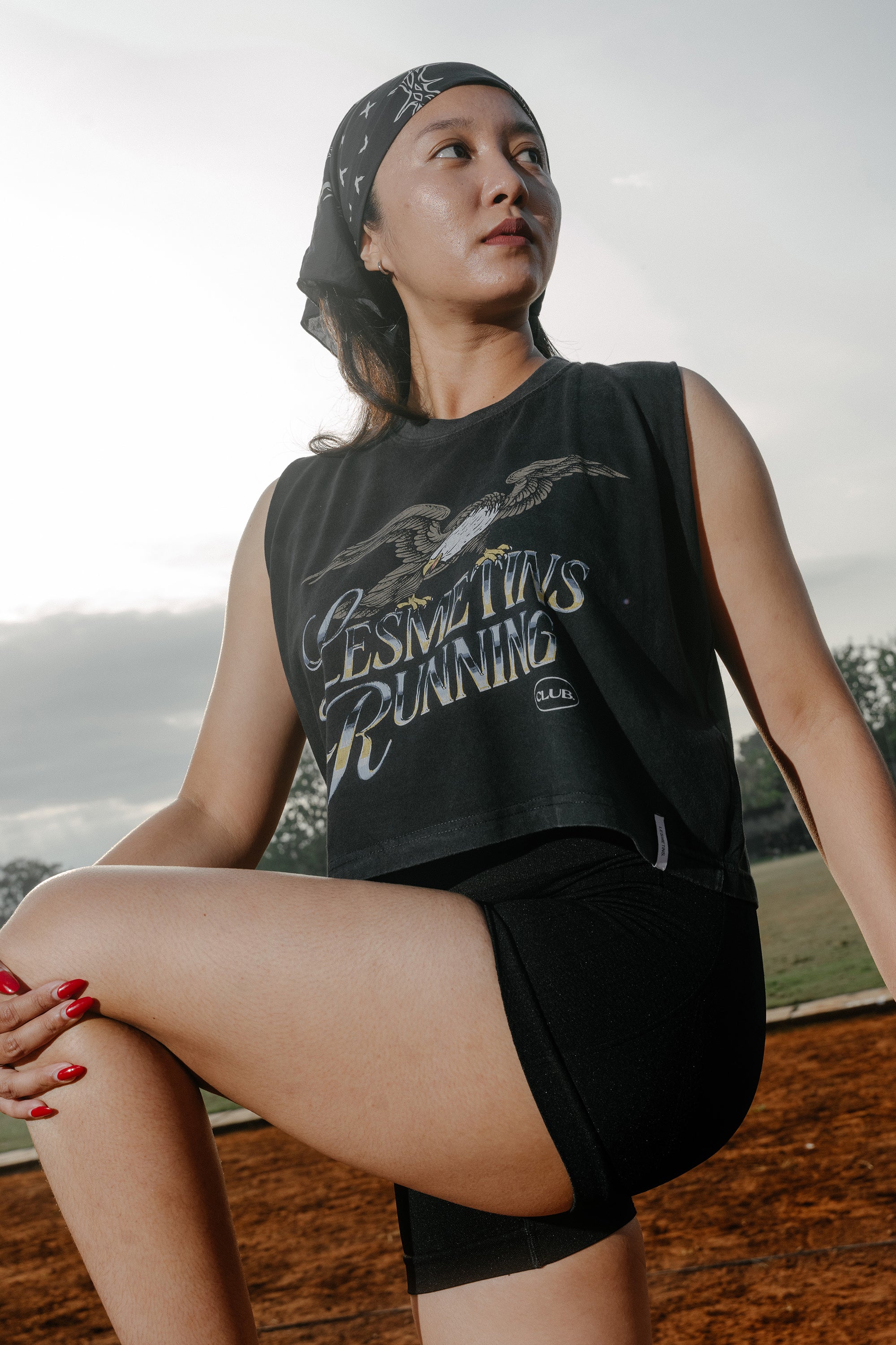 FALCON Black Wash Sleeveless Top