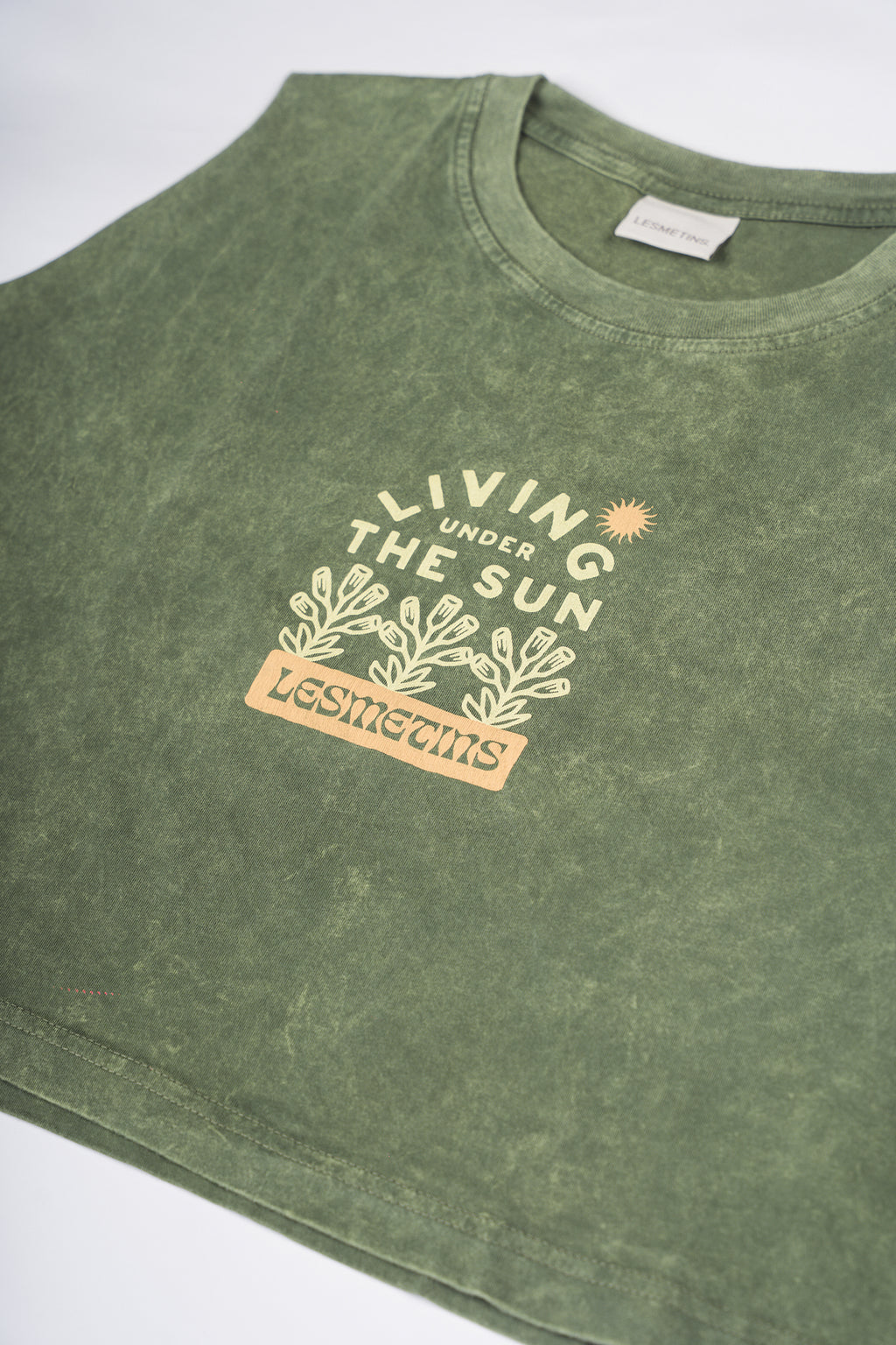 MONA Olive Green Wash Sleeveless Top