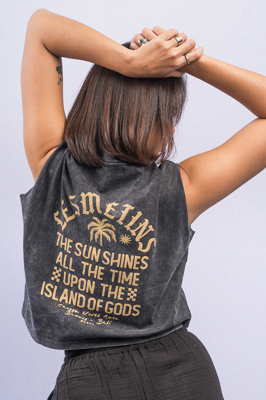 PAOLO Black Wash Sleeveless Top