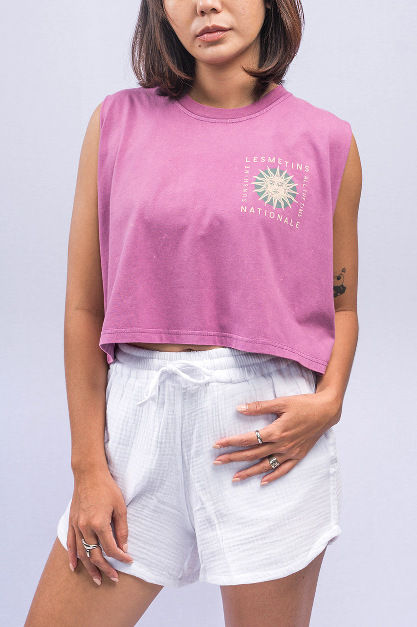 SAME Prune Wash Sleeveless Top