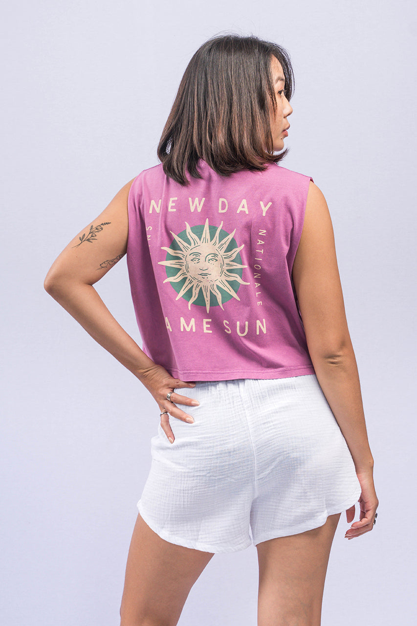 SAME Prune Wash Sleeveless Top