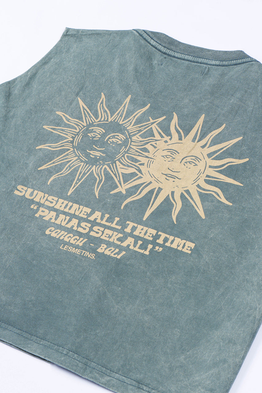 SUNS Green Bottle Wash Sleeveless Top
