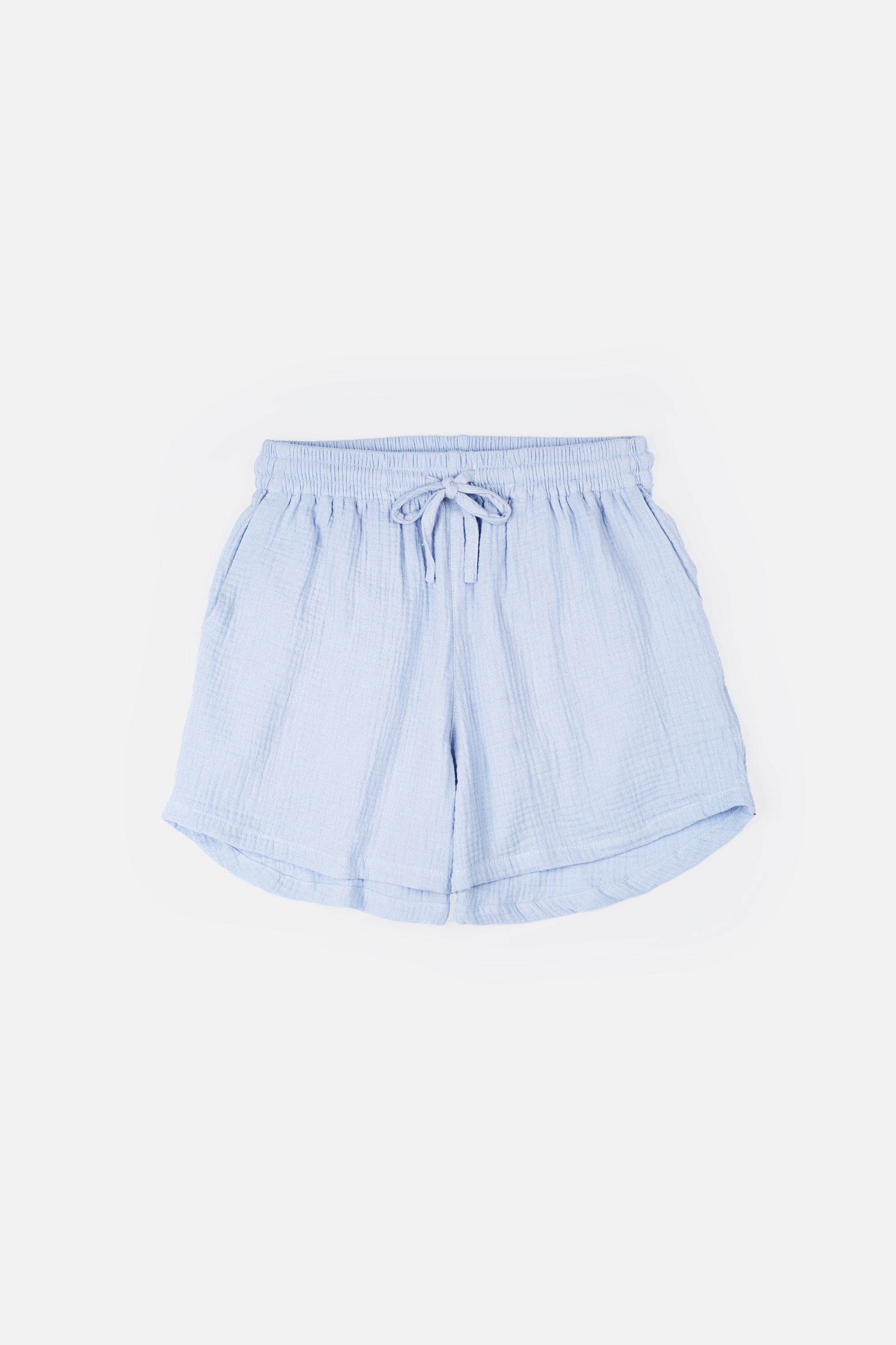 LINA Sky Blue Regular-Fit Sweat Shorts